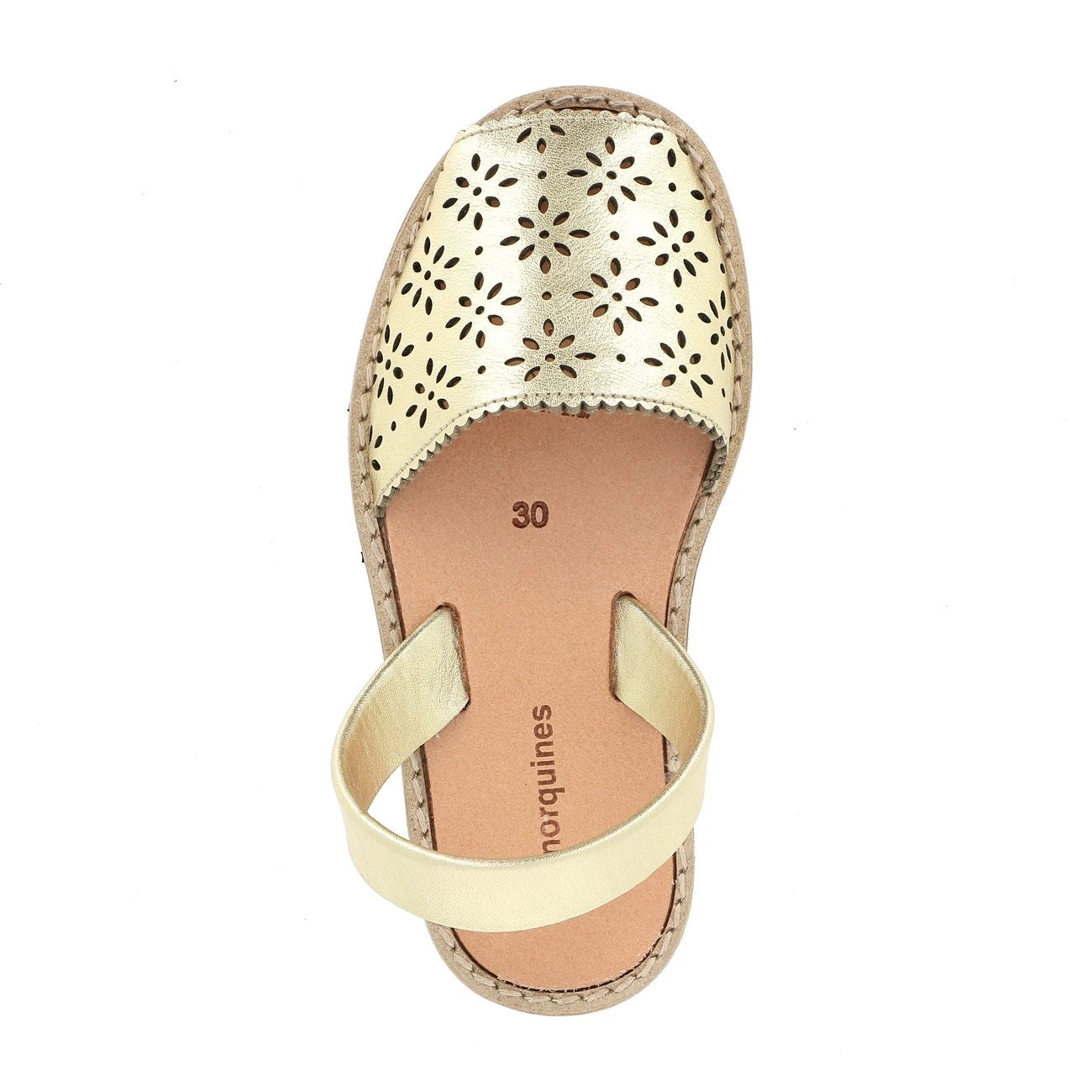 Avarca Cuir Perforé Oro