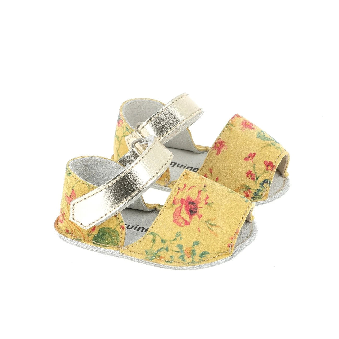 Frailera Baby Cuero Floral Amarillo
