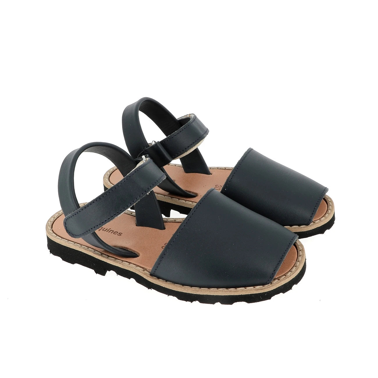 Avarca Velcro Piel Azul Marino