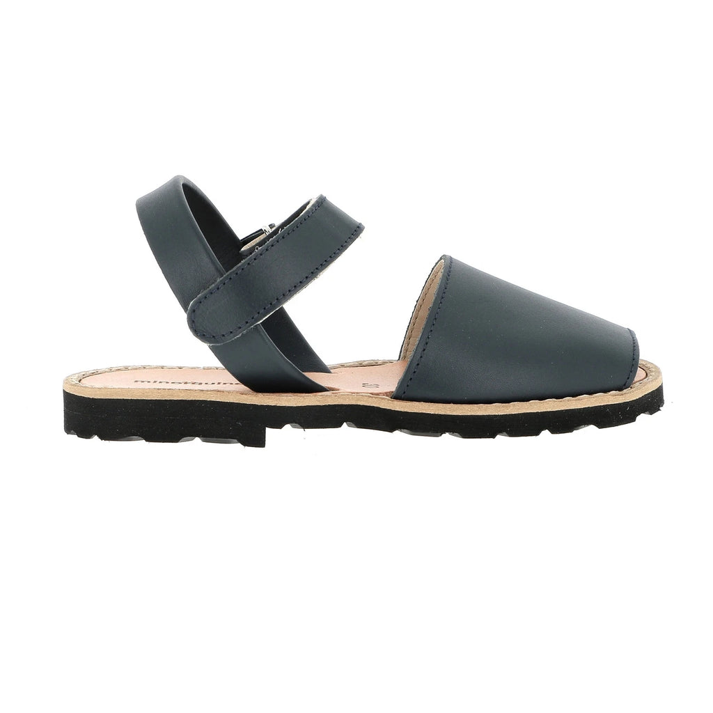 Avarca Velcro Piel Azul Marino