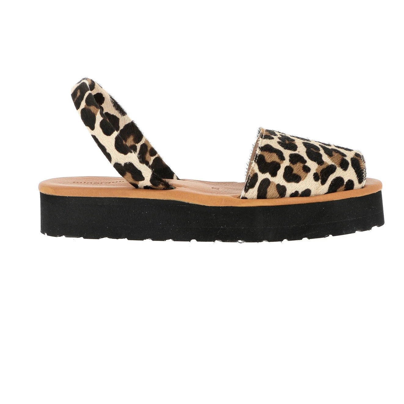 Avarca Platja Plateforme Cuir Léopard