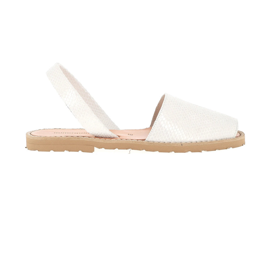 Avarca Cuir Lézard Blanco
