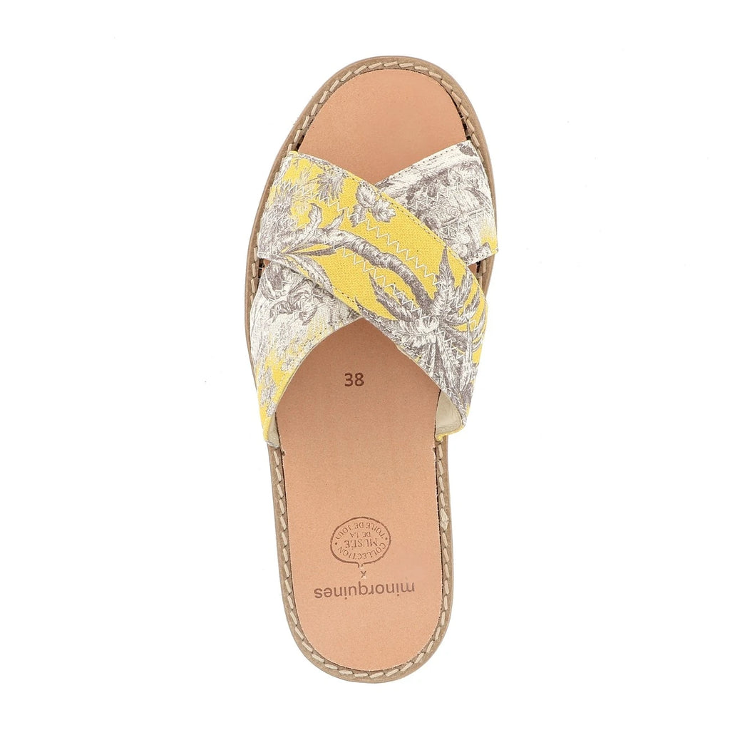 Avarca Mule Toile de Jouy Amarillo