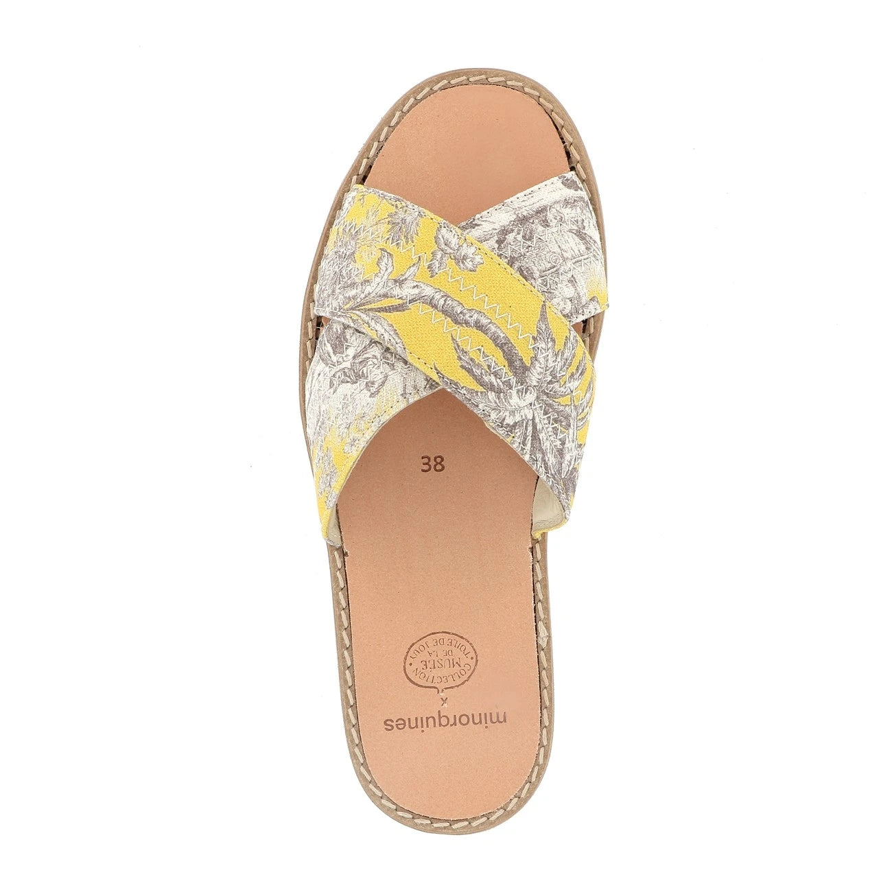 Avarca Mule Toile de Jouy Amarillo