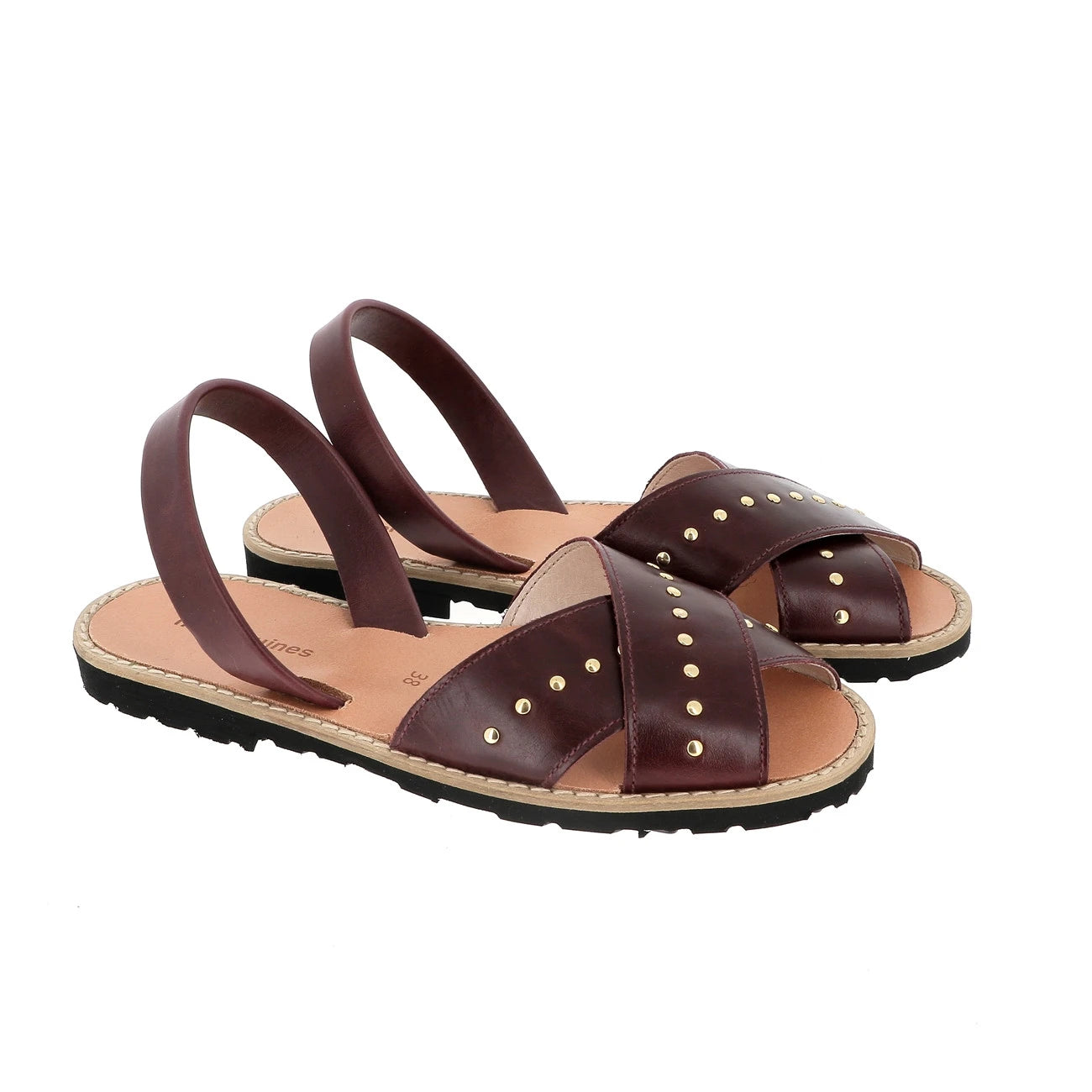 Avarca Rock Cuir Vintage Burdeos