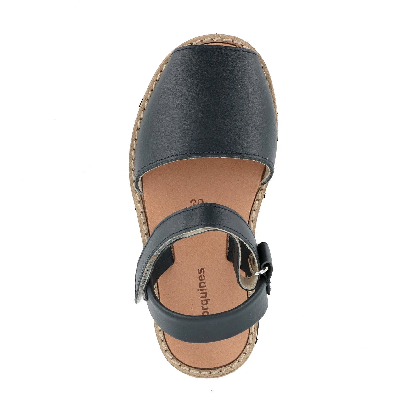 Avarca Velcro Piel Azul Marino