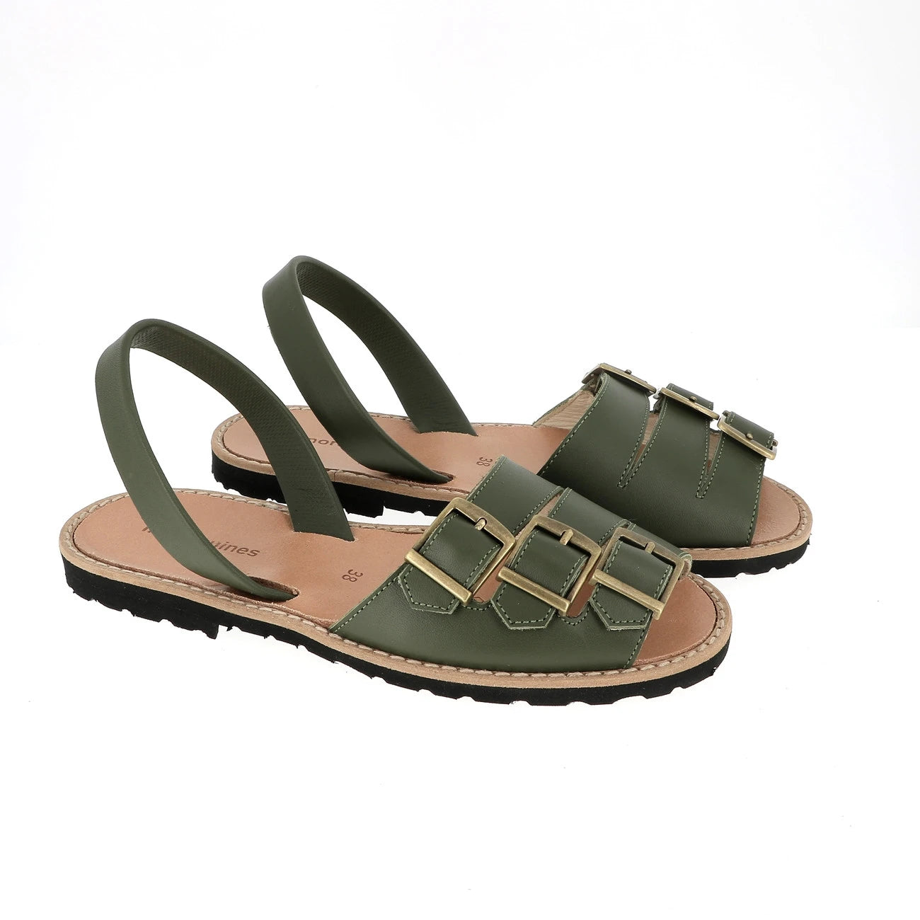 Avarca Zamora Cuero Verde Militar