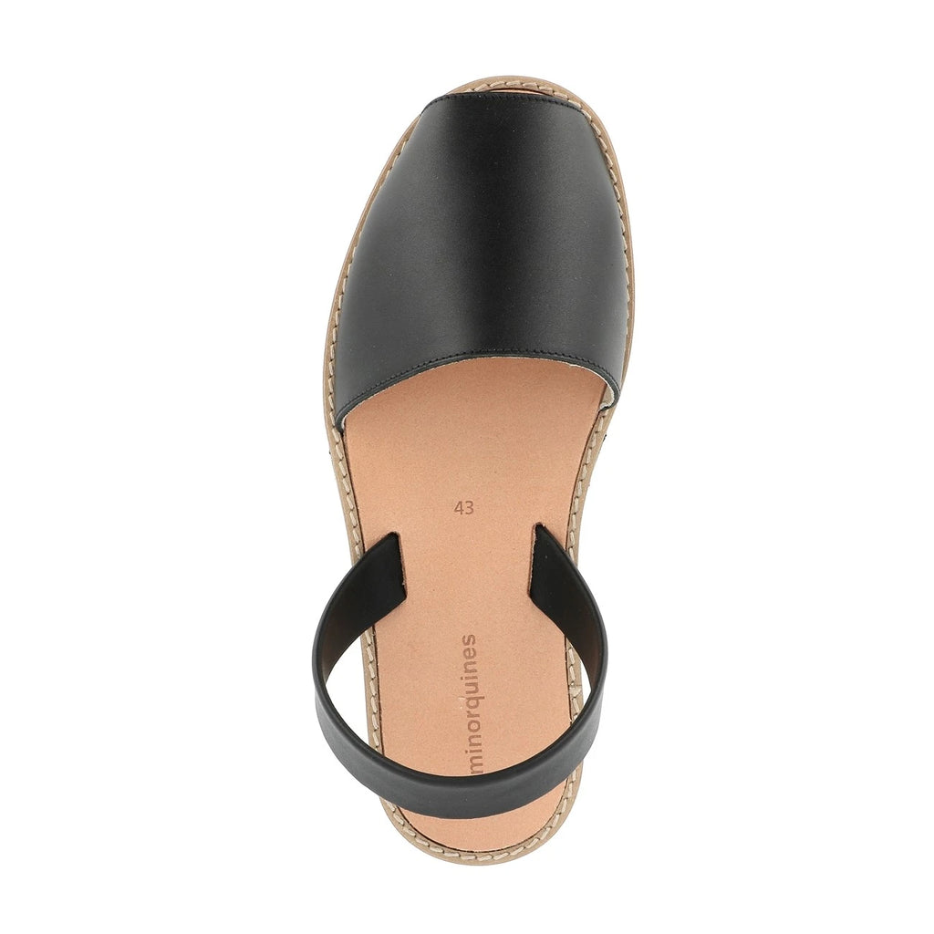 Avarca de Cuero Negro para Hombre