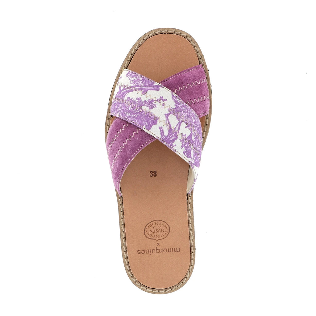 Avarca Mule Toile de Jouy Amatista
