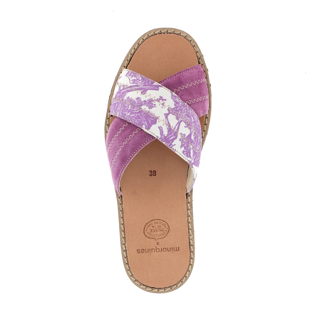 Avarca Mule Toile de Jouy Amatista