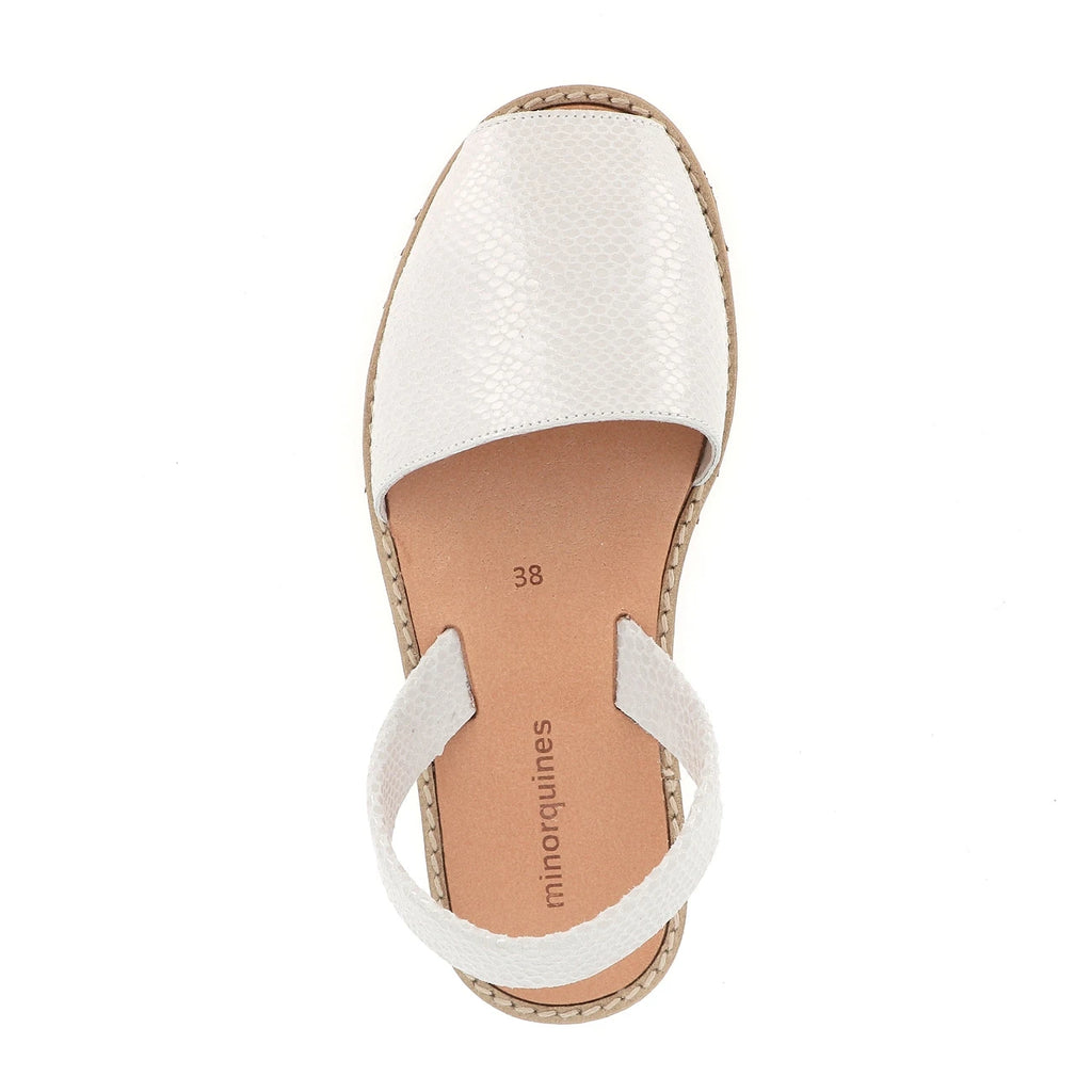 Avarca Cuir Lézard Blanco