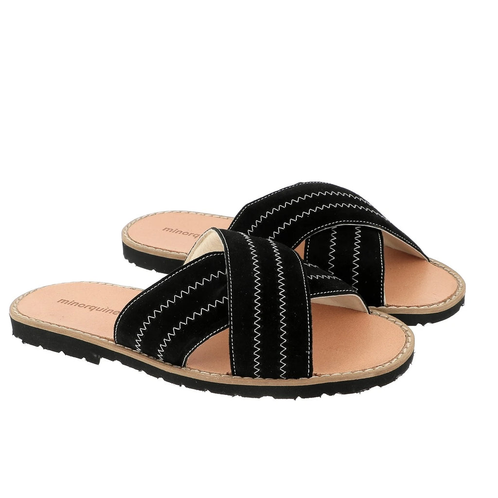 Avarca Mule Terciopelo Negro