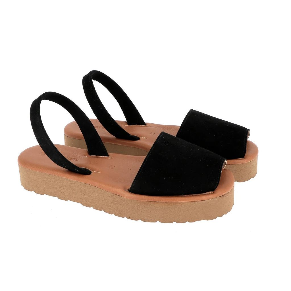 Avarca Plataforma Daim Negro