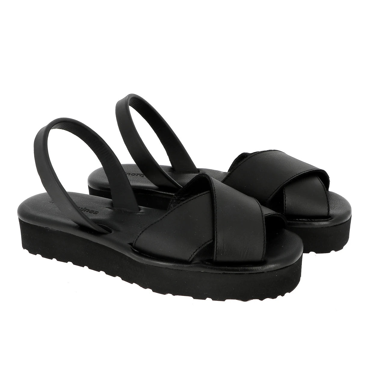 Avarca Platja Plateforme Muro Cuir Negro (Tout Negro)