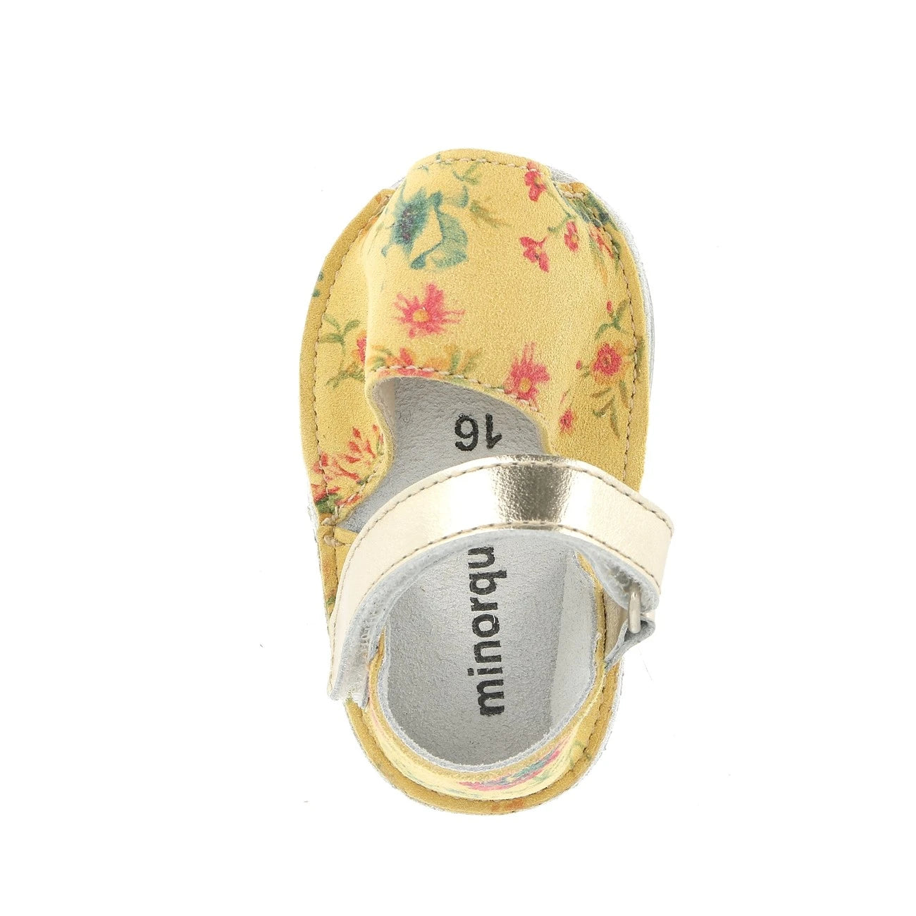 Frailera Baby Cuero Floral Amarillo