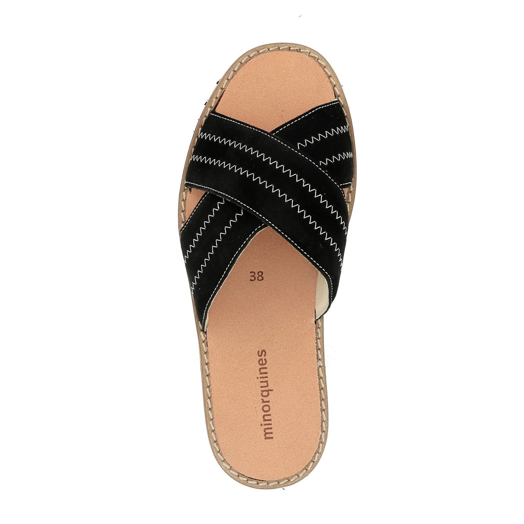 Avarca Mule Terciopelo Negro