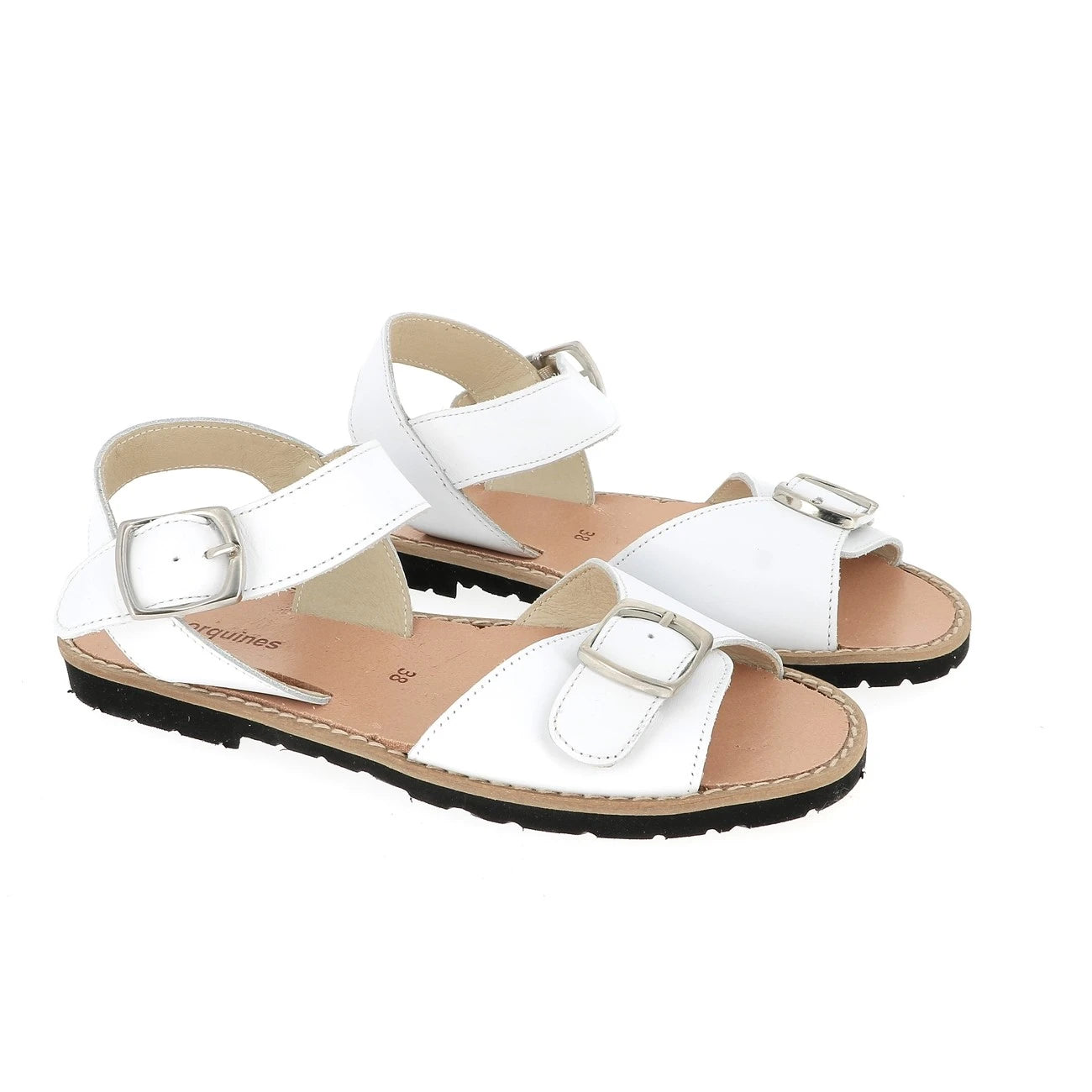 Avarca Boucle Cuir Blanco