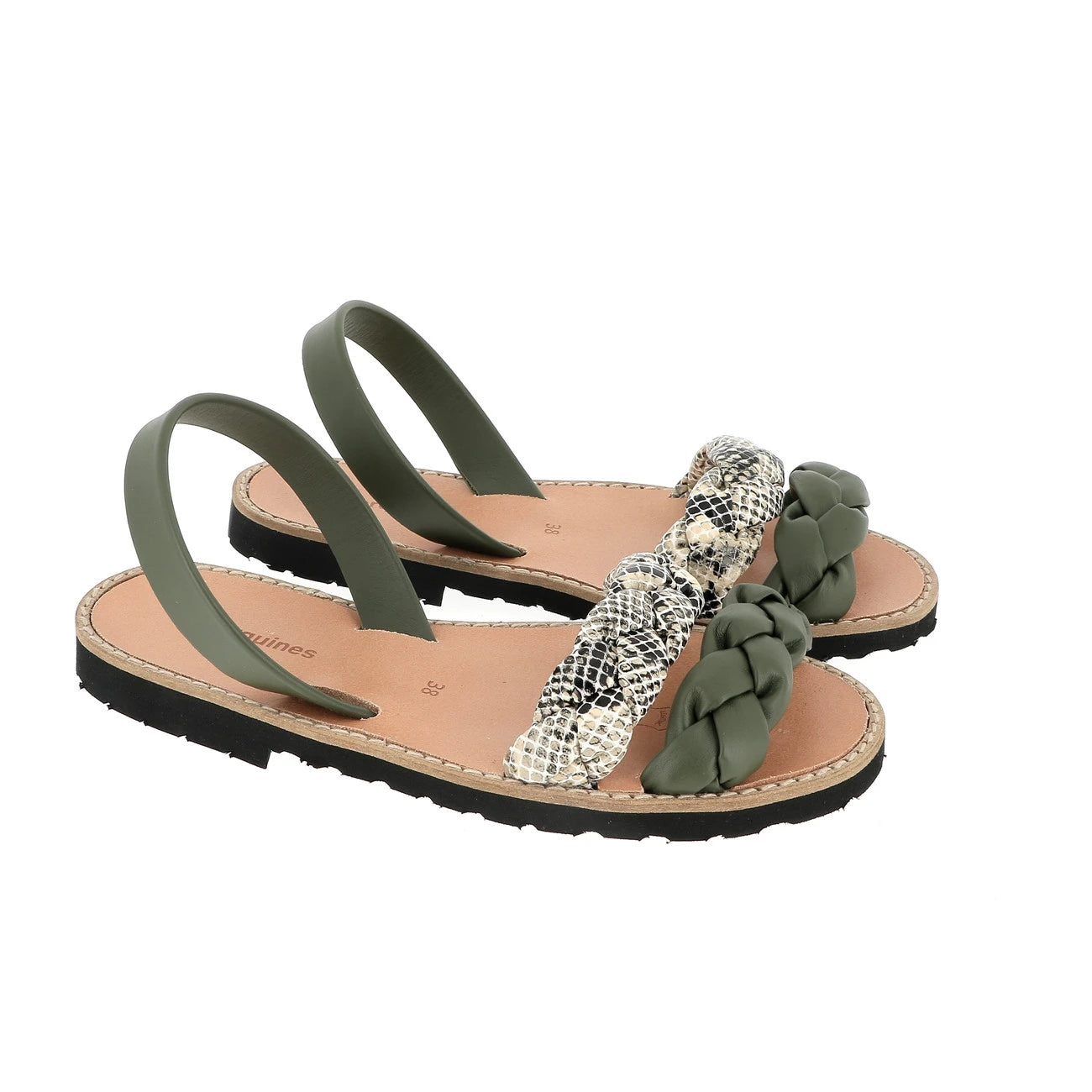 Avarca Cabrera Cuir Army/Reptile Sable