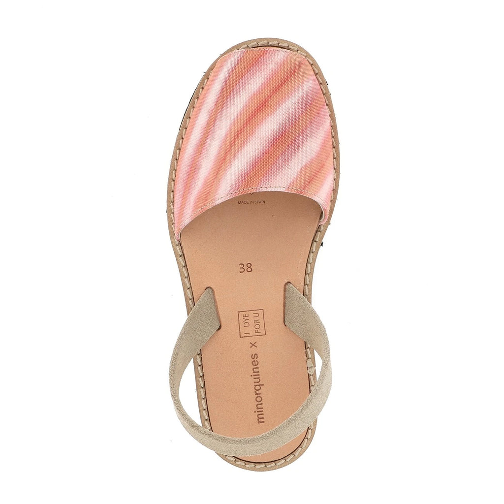 Avarca Tela Tie-Dye Rosa Rayada