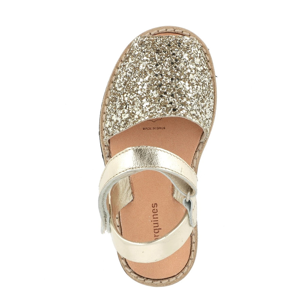 Avarca Velcro Lentejuelas Oro