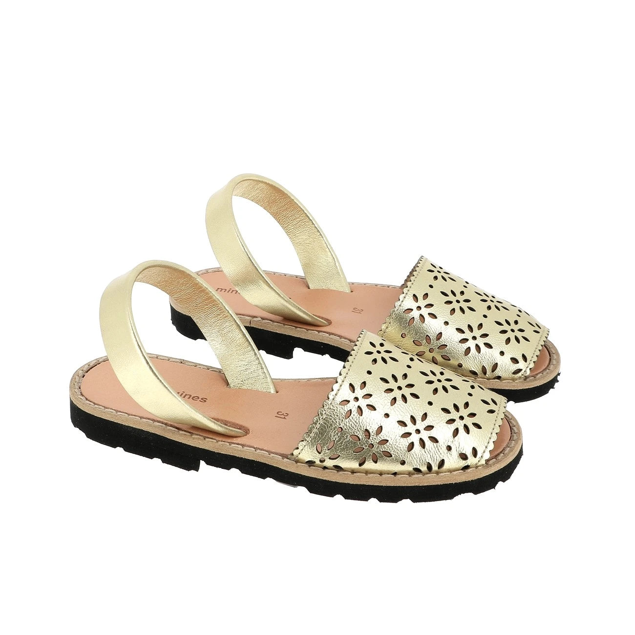 Avarca Cuir Perforé Oro