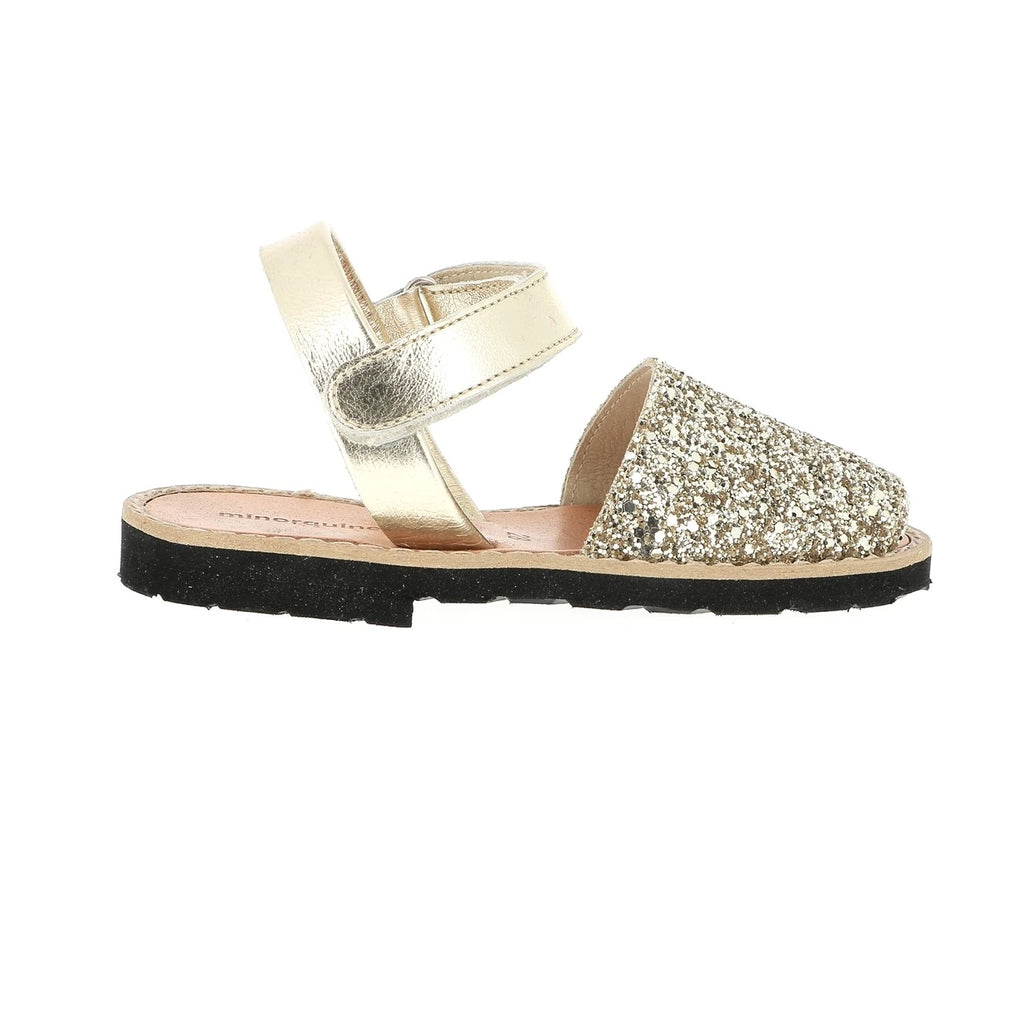 Avarca Velcro Lentejuelas Oro