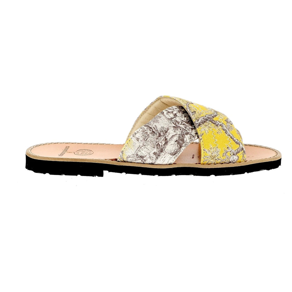 Avarca Mule Toile de Jouy Amarillo