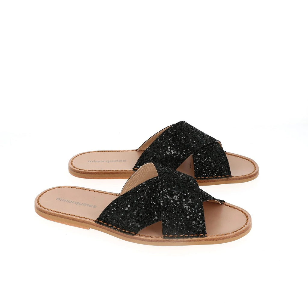 Avarca Neo Mule Lentejuelas Negro