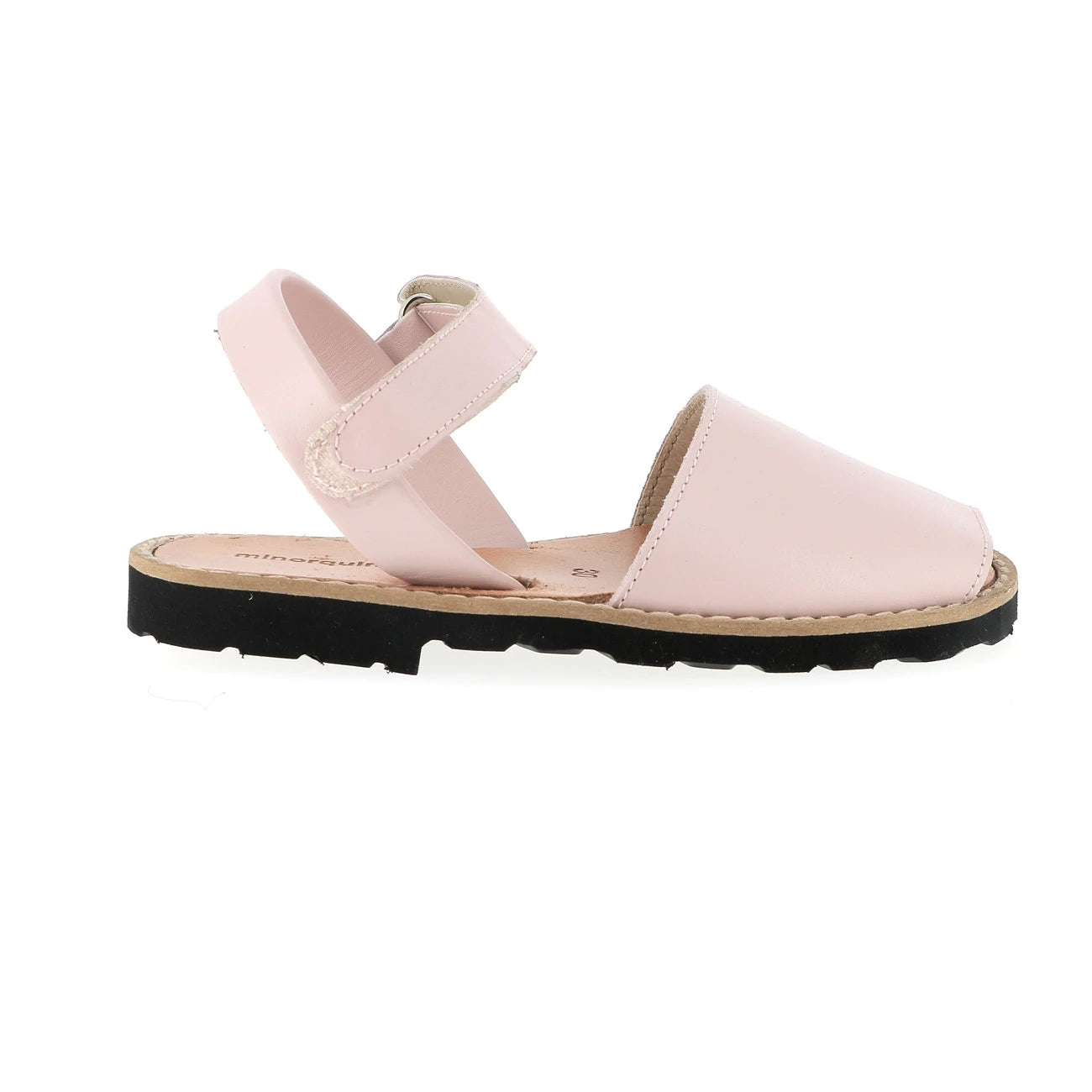 Avarca de Velcro de Cuero Rosa