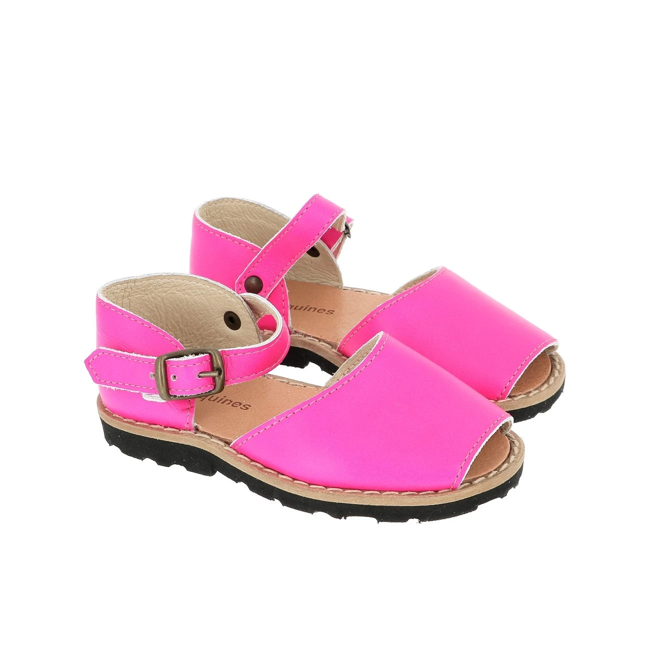 Frailera Bucle Cuero Flúor Fucsia