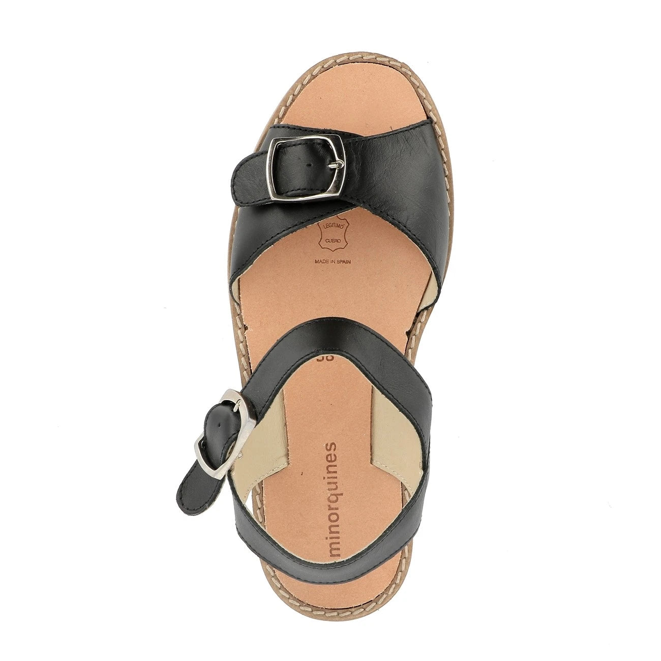 Avarca Boucle Cuir Negro