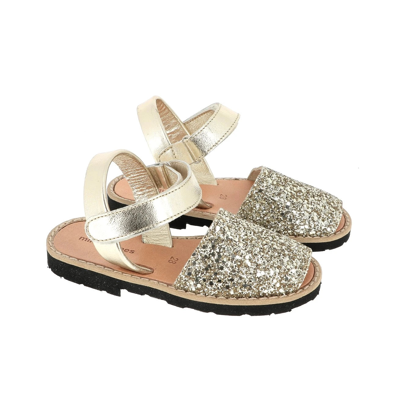Avarca Velcro Lentejuelas Oro