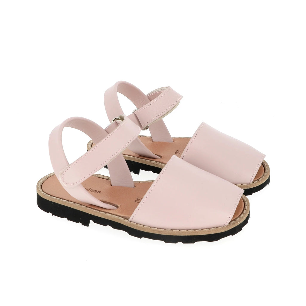 Avarca de Velcro de Cuero Rosa