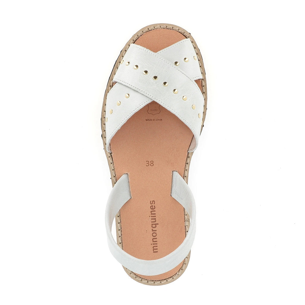 Avarca Rock Cuir Vintage Blanco