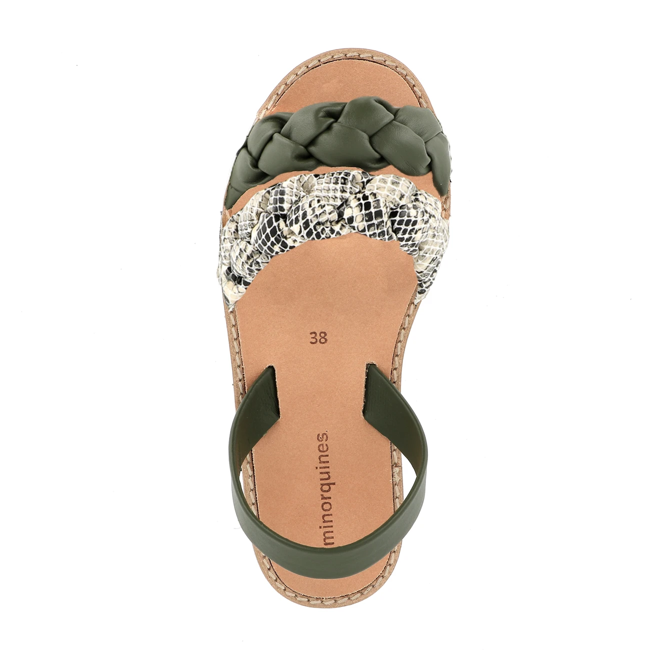 Avarca Cabrera Cuir Army/Reptile Sable