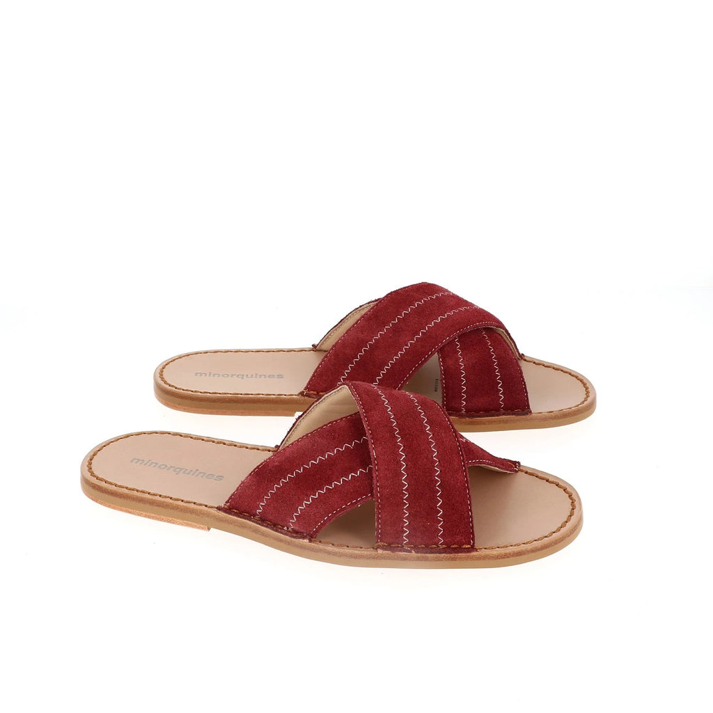 Avarca Neo Mule Terciopelo Burdeos