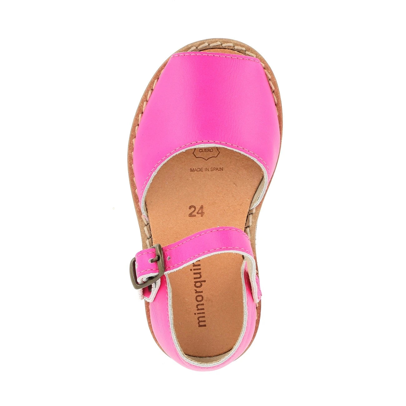 Frailera Bucle Cuero Flúor Fucsia