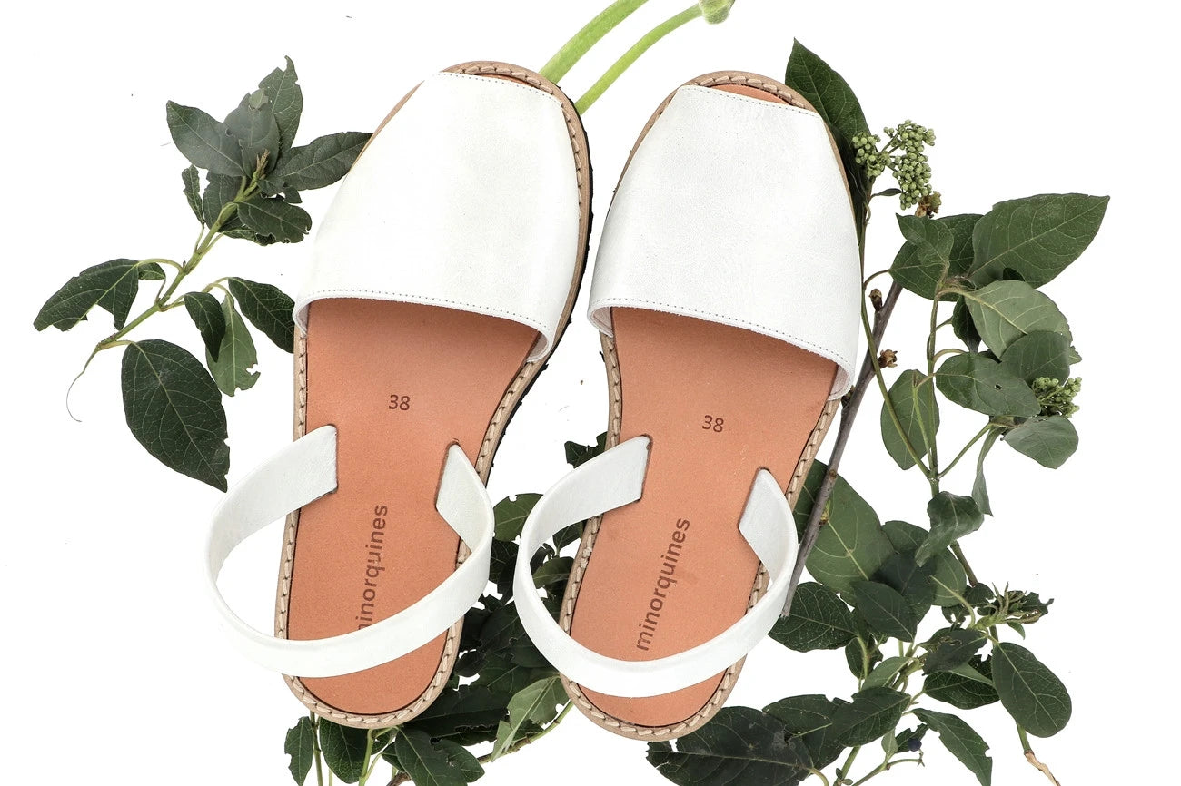 Avarca Cuero Vintage Blanco