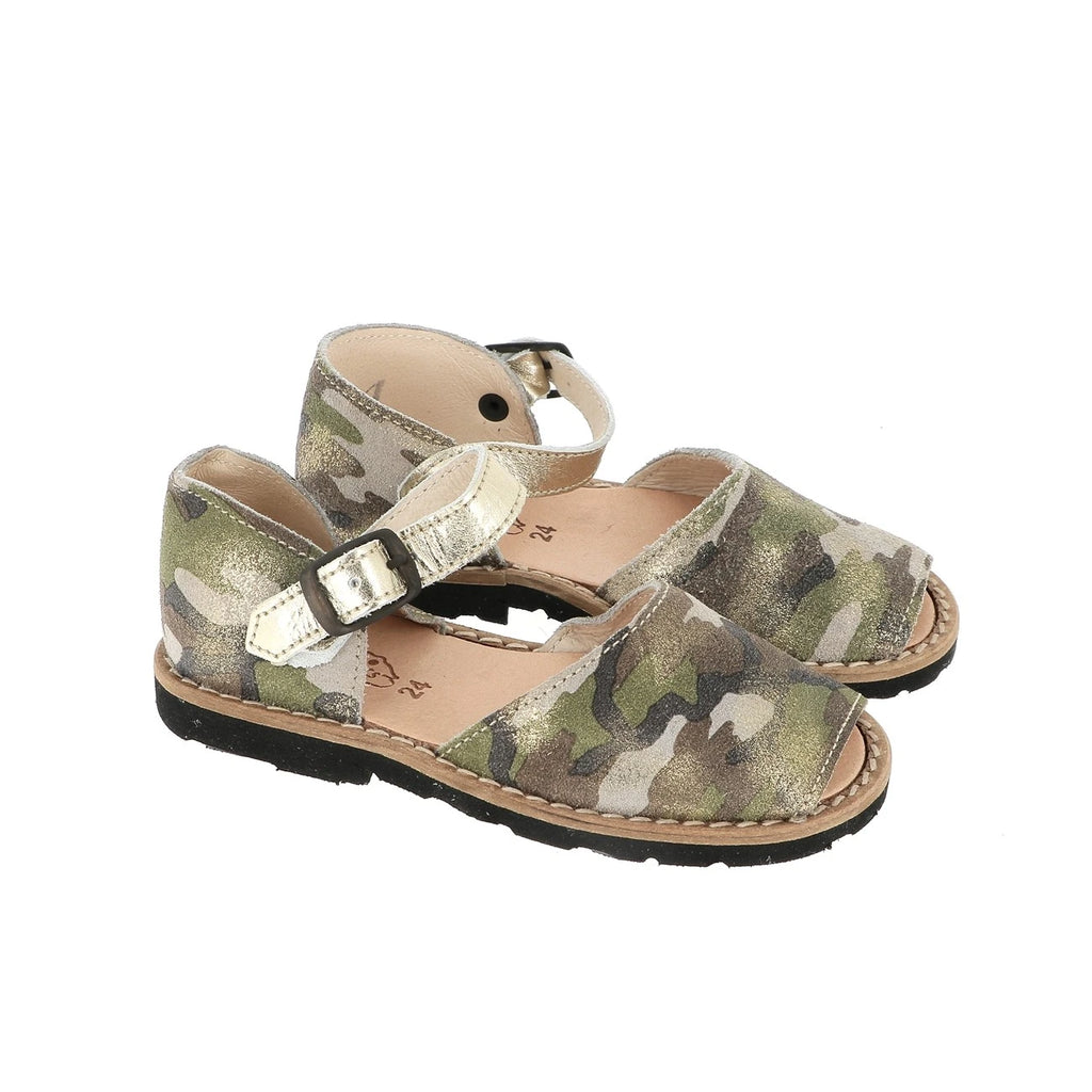 Frailera Presilla Cuero Camuflaje Dorado