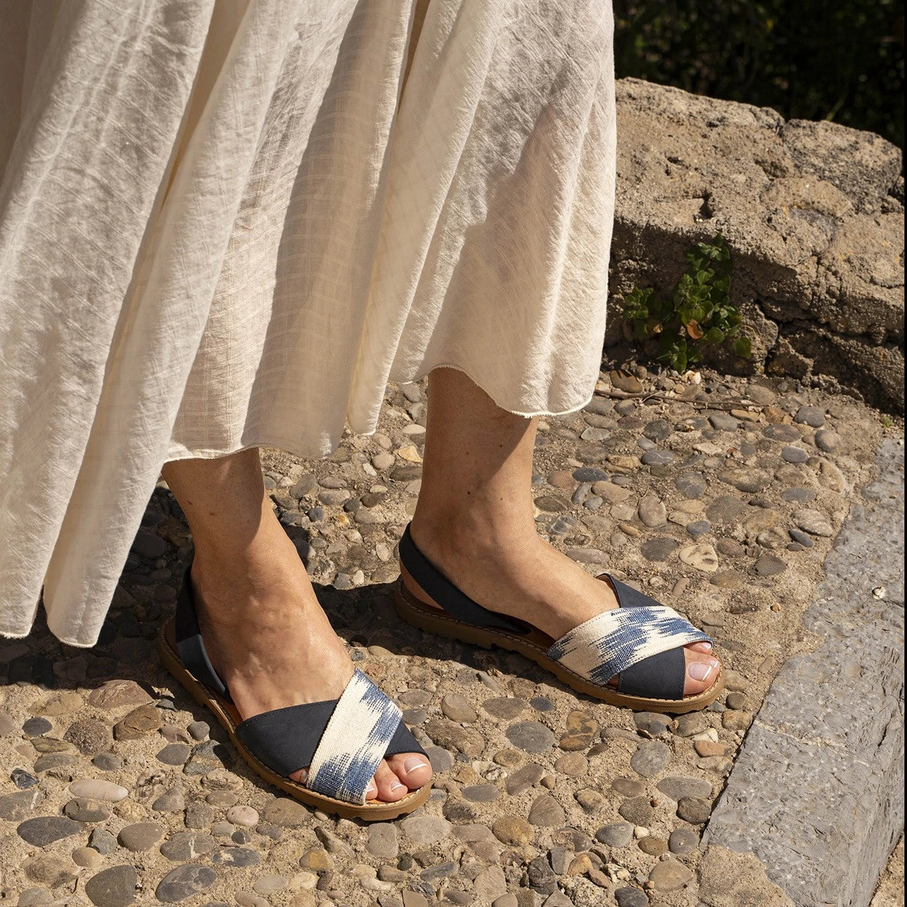 Avarca Cala Tela de Llengües Azul