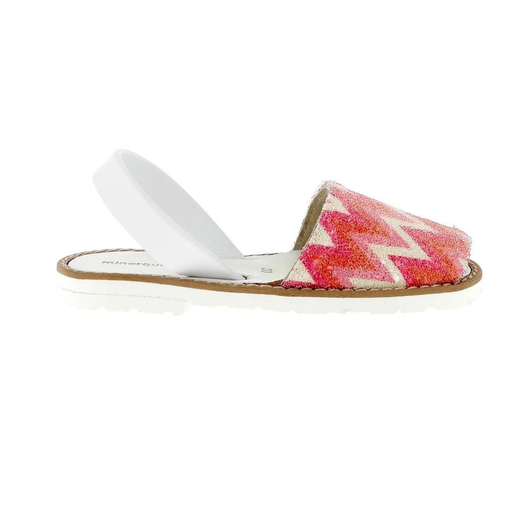 Avarca Zig Zag Rosa Fiesta Blanca