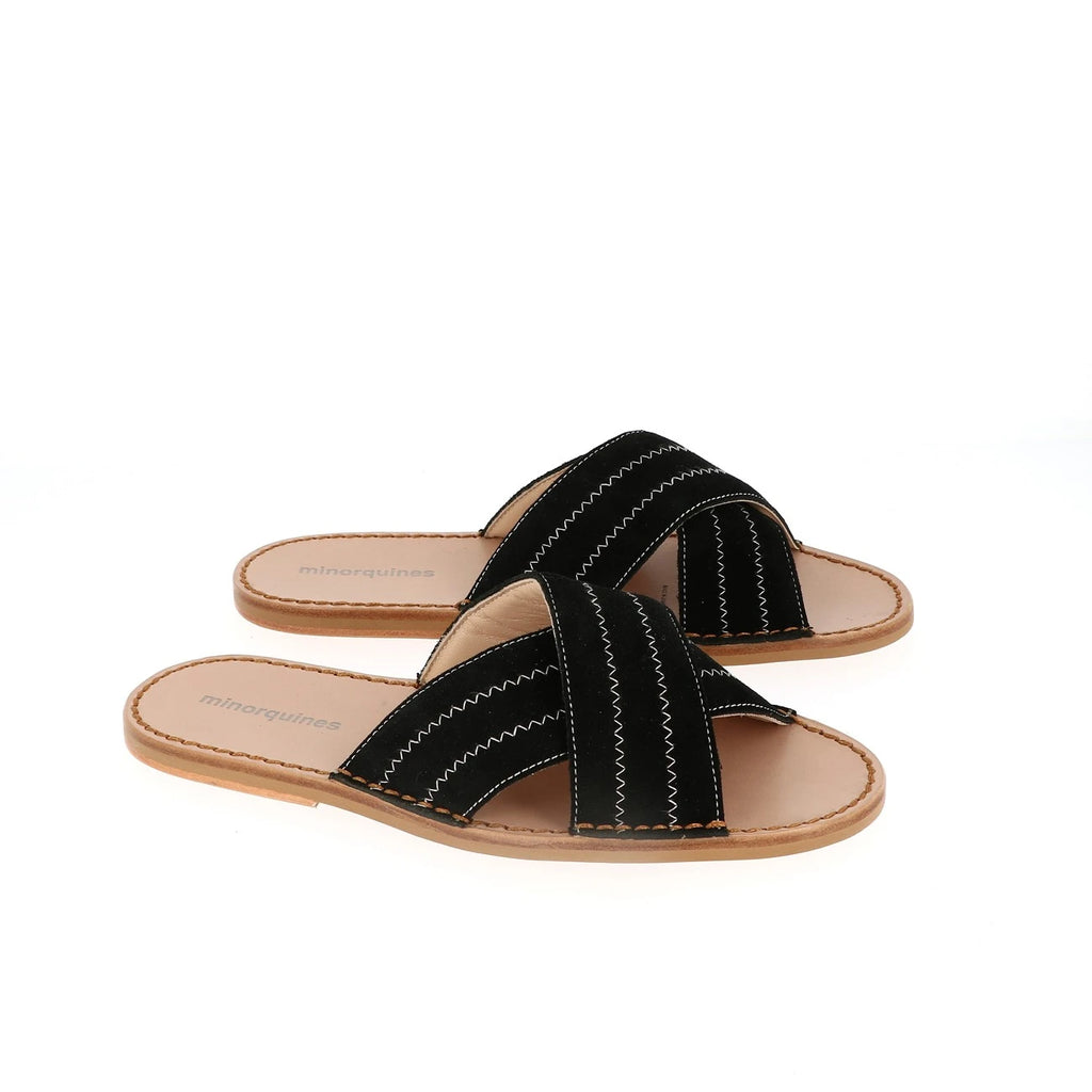 Avarca Neo Mule Terciopelo Negro
