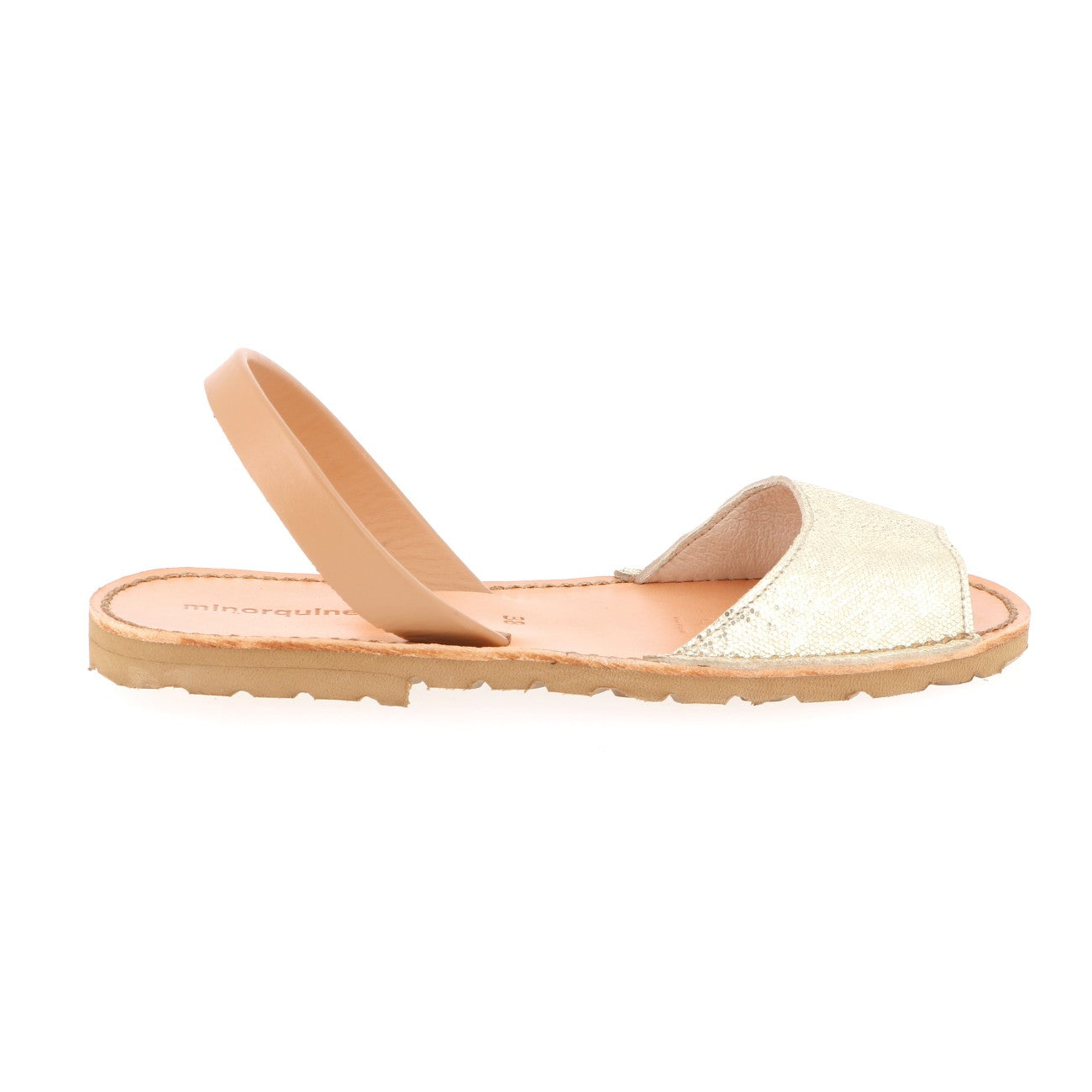 Avarca Caleta Cuir Brillant Doré