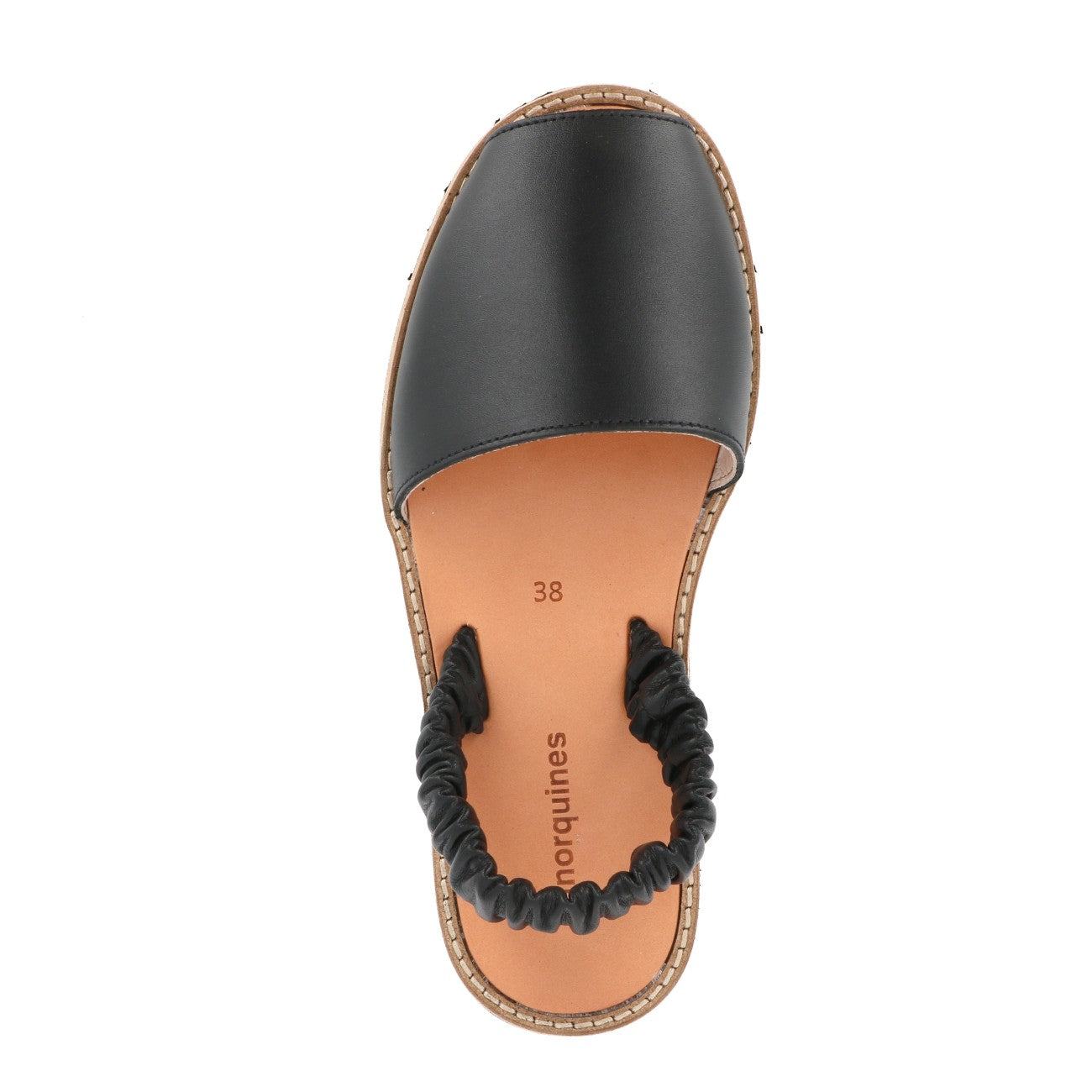 Avarca Fruncia Cuir Negro
