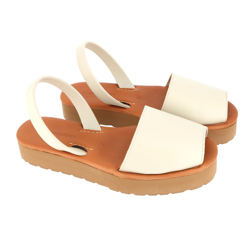 Avarca Platja Platform Leather Salinas