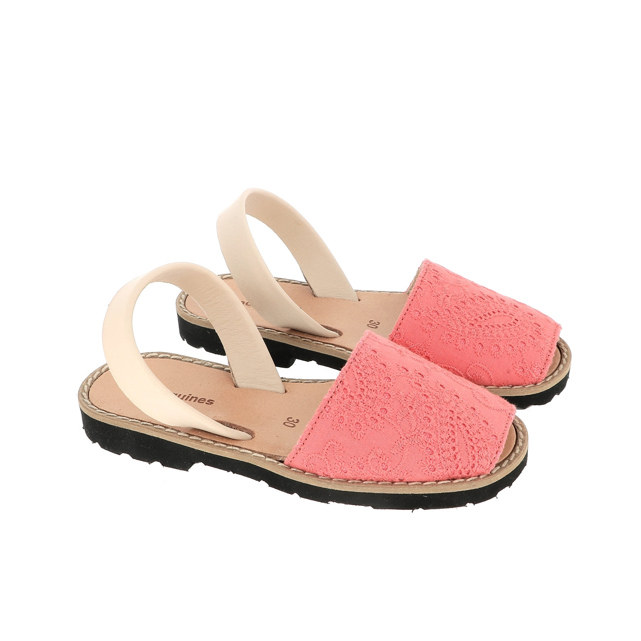 Avarca Lona Bordada Coral