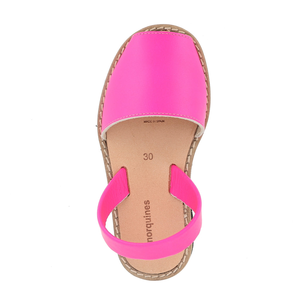 Avarca Cuero Flúor Fucsia