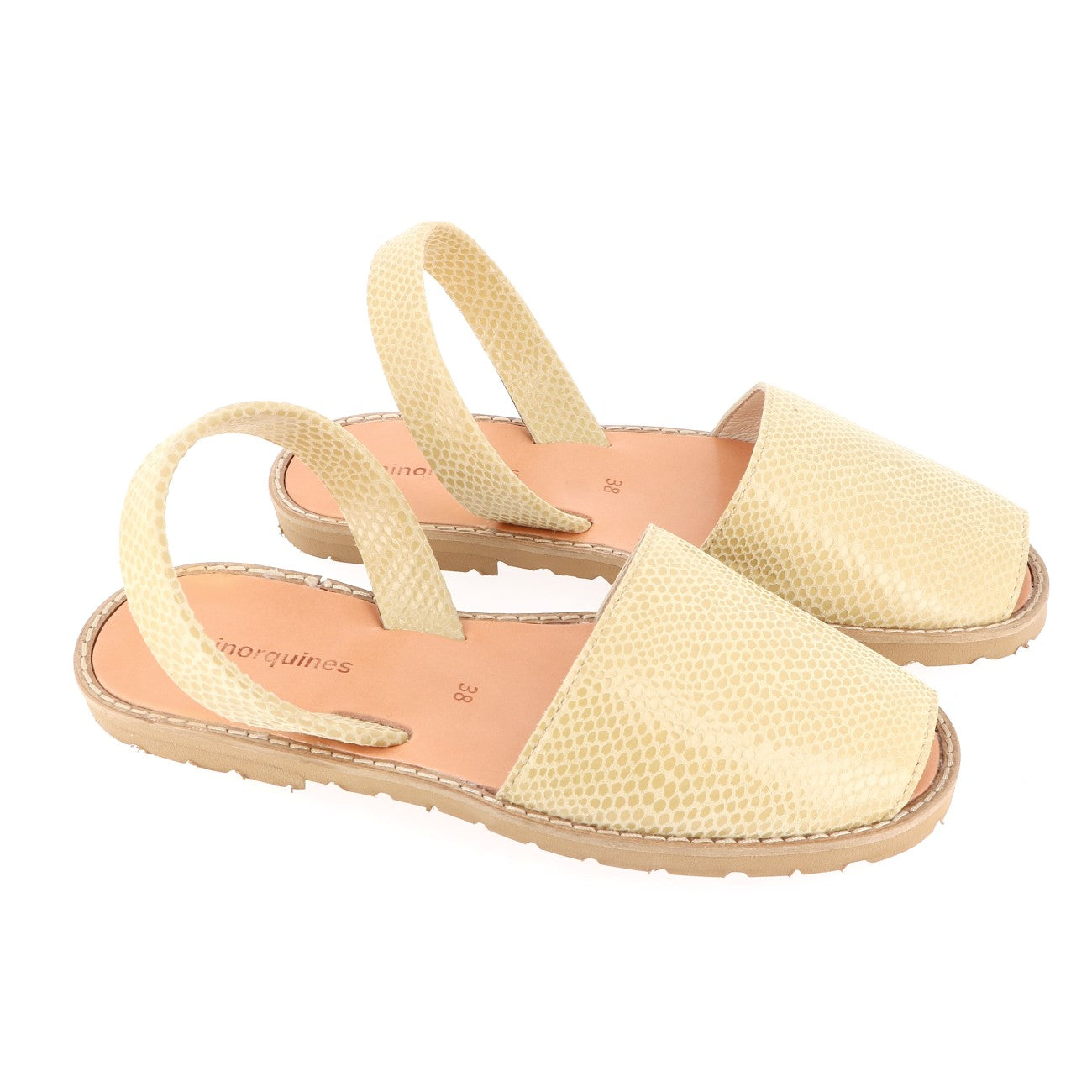 Avarca Cuir Lézard Butter