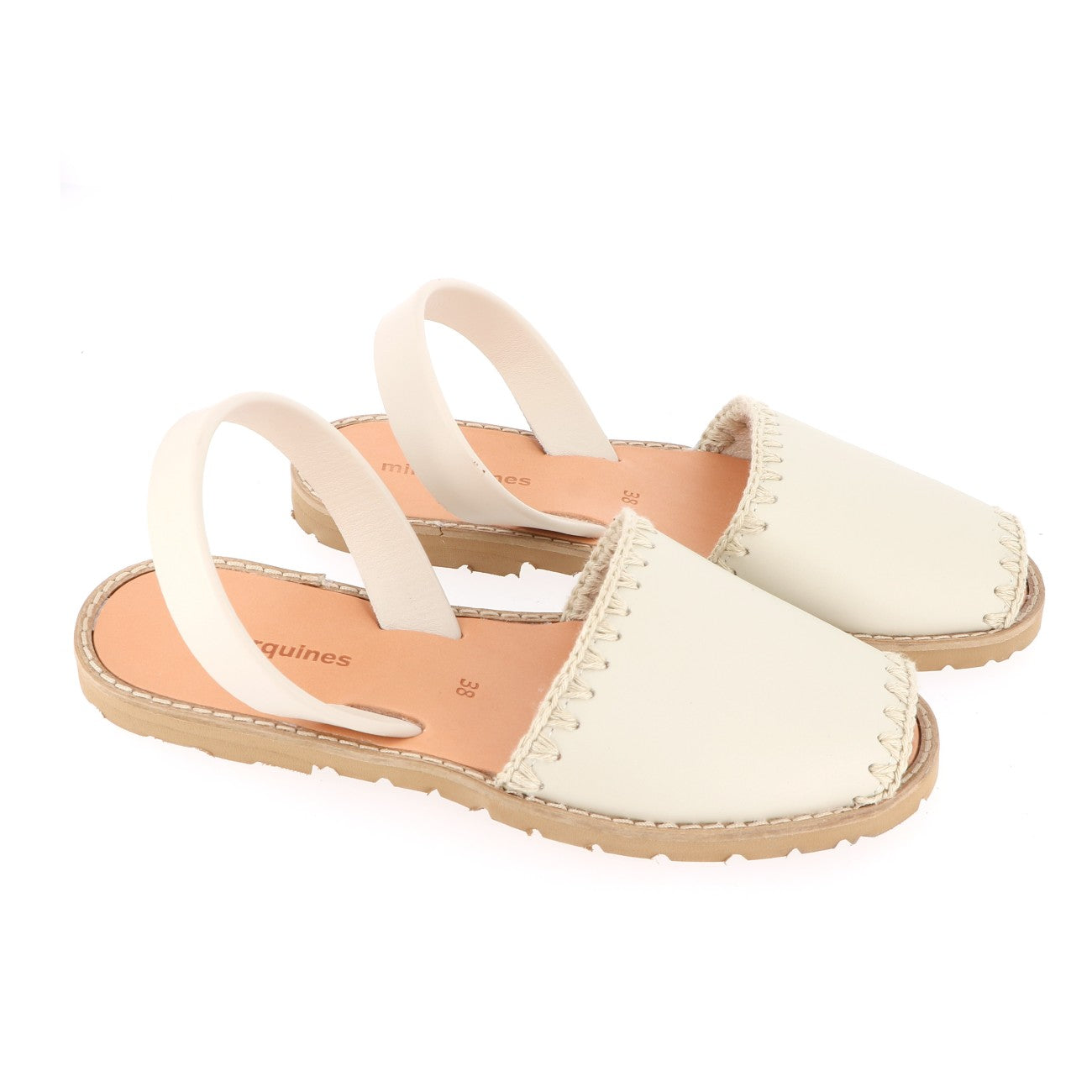 Avarca Cuir Salinas Ganchillo Blanco