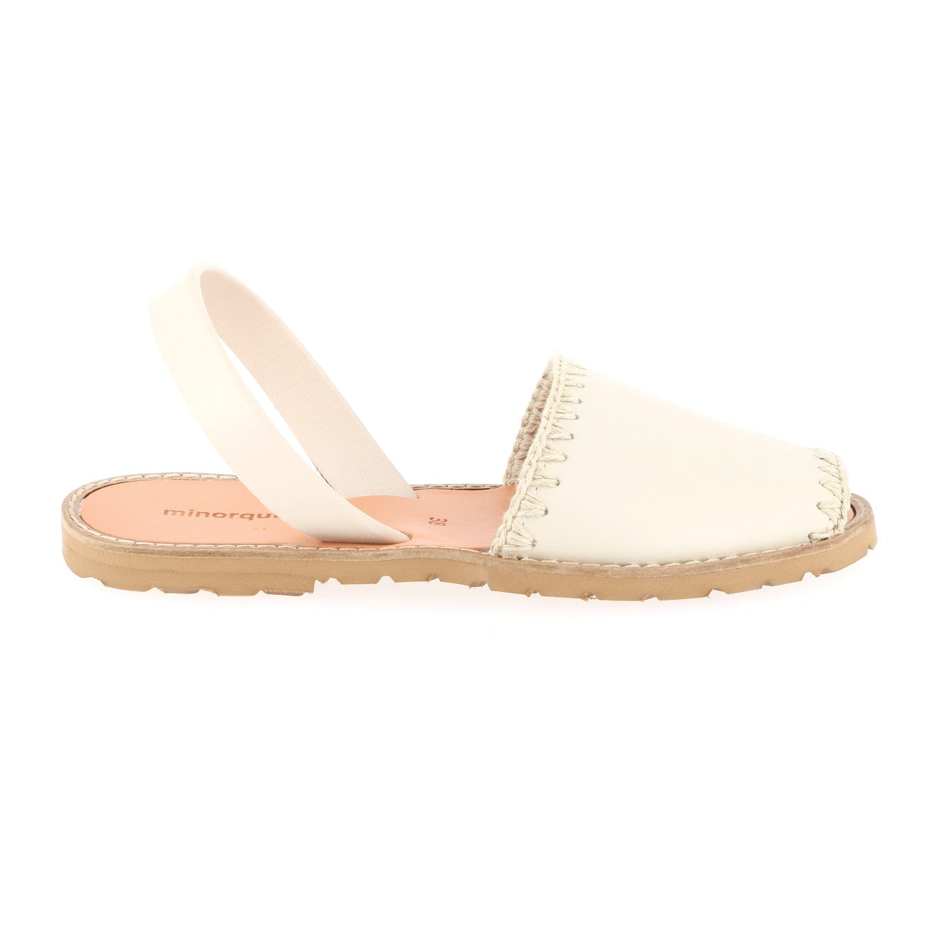 Avarca Cuir Salinas Ganchillo Blanco